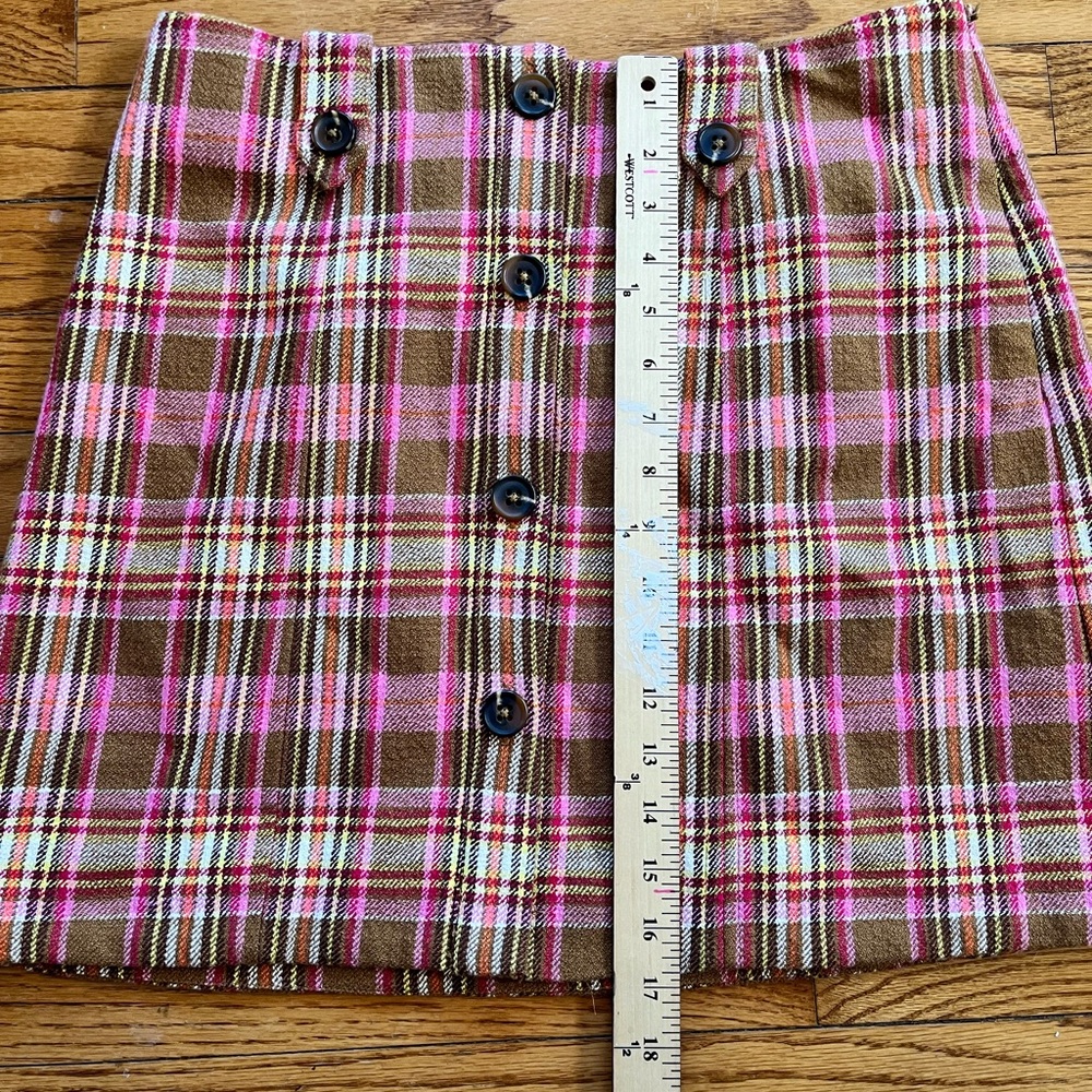 Plaid Button-Up Skirt by Maeve